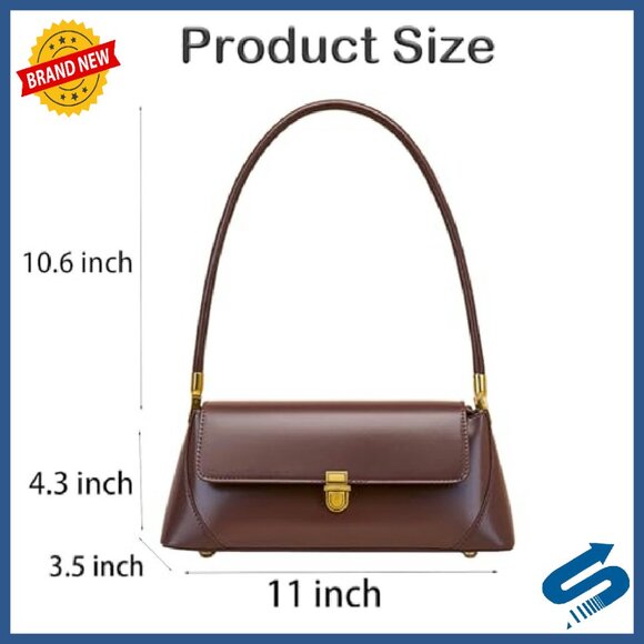 Vintage PU Leather Shoulder Bag Mini Purse Crossbody Zipper Compartment - Picture 3 of 8